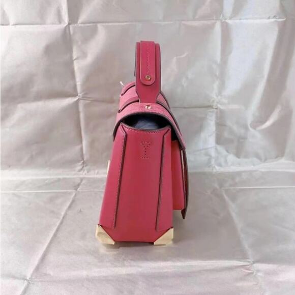 Michael Kors 35F1GNCS6V Manhattan Medium Leather and Logo Satchel in Berry Multi - Picture 6 of 7